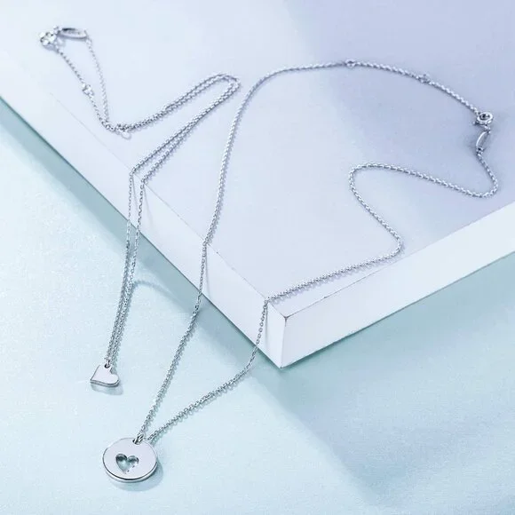 Mother Daughter Sterling Silver Heart Necklace Sets - Perfect Gift for Her